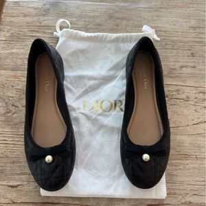 Dior Black Quilted Ballet Flats size 39